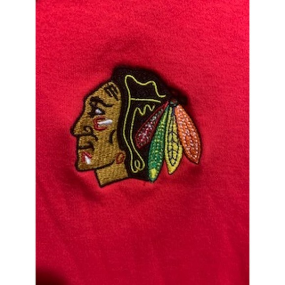 Fanatics Chicago Blackhawks XL Mens NHL Red Logo Polo Soft Classic Hockey - Picture 2 of 4